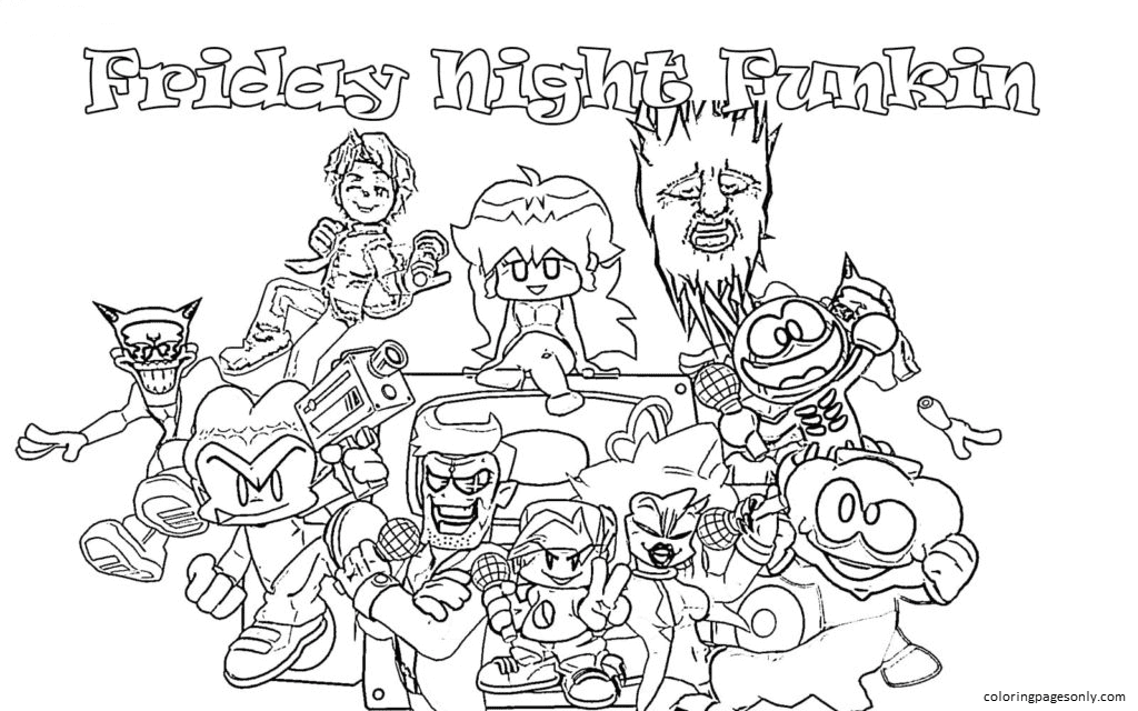 Friday Night Funkin Coloring Pages Coloring Pages For Kids And Adults