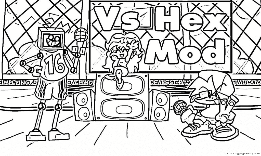 Friday Night Funkin Sheet 4 Coloring Pages