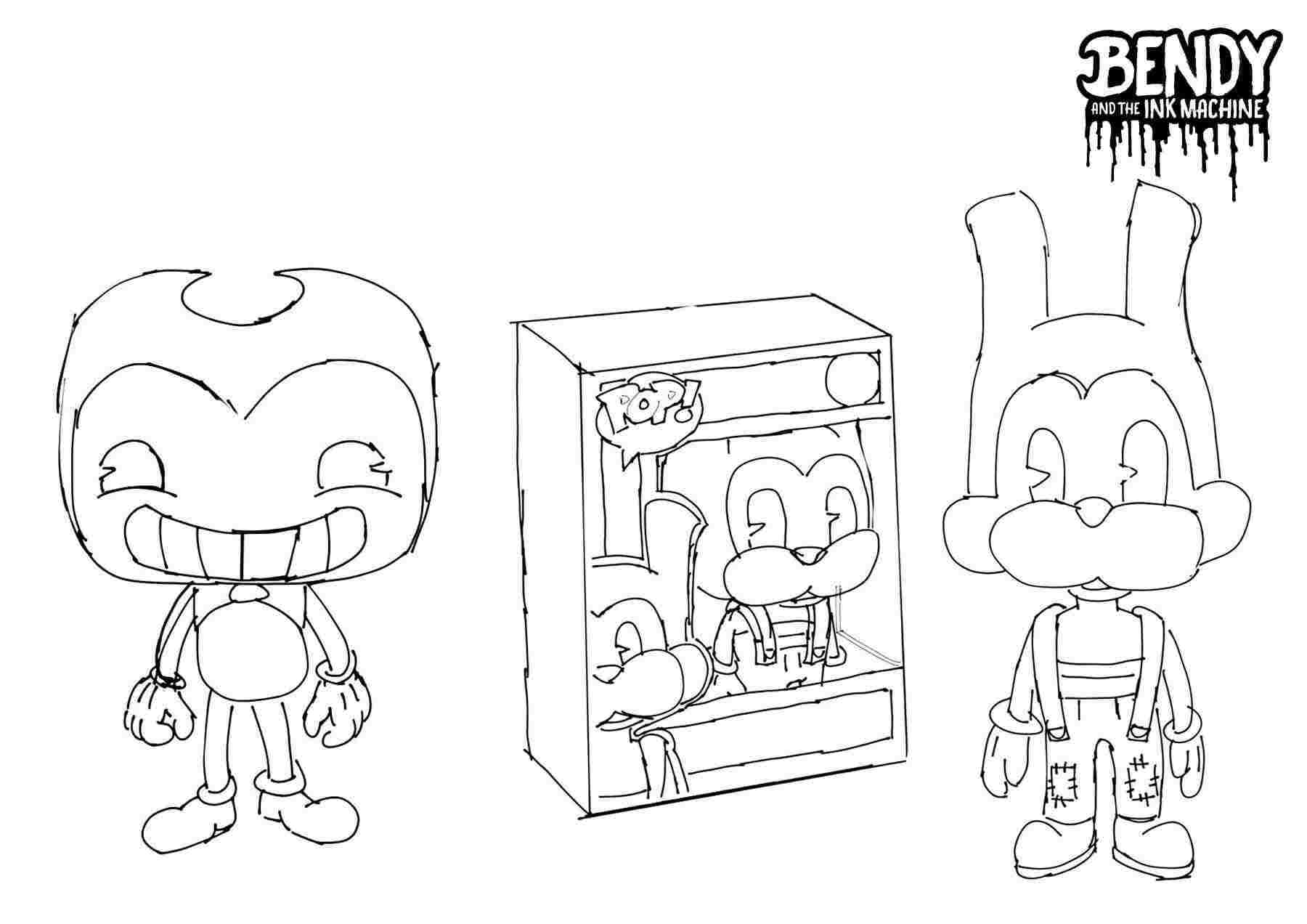 Funko POP Figures Bendy And Boris The Wolf Based Bendy And The Ink Machine Coloring Pages