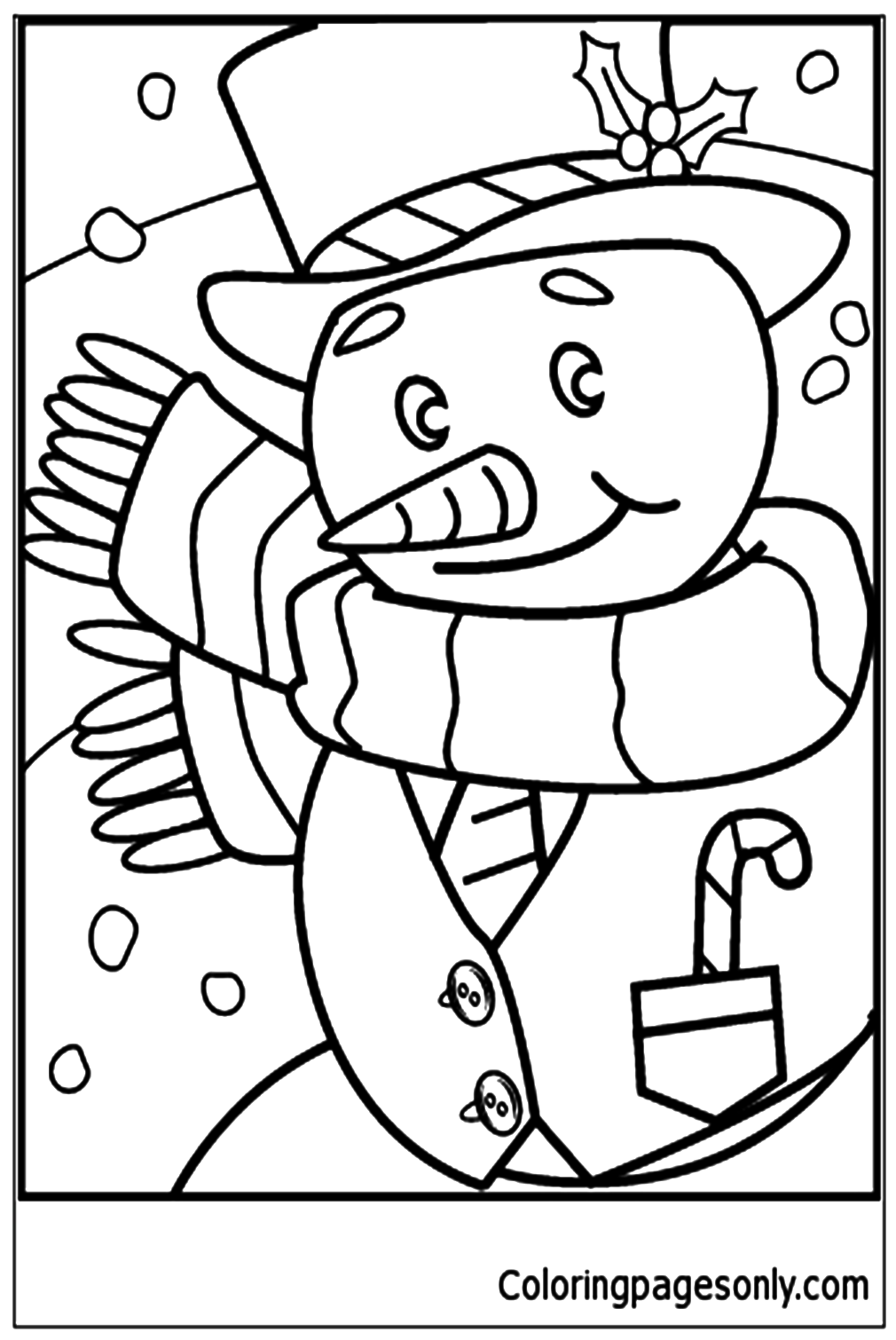 Funny Snowman Winter Coloring Pages