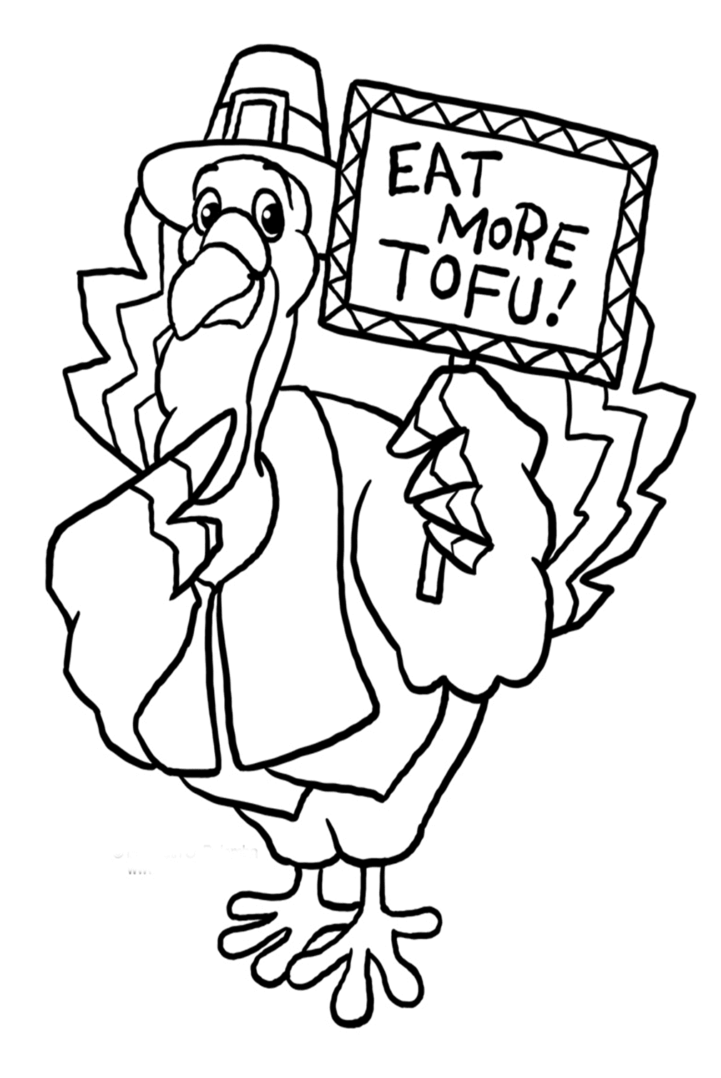 Funny Thanksgiving with A Turkey Coloring Pages