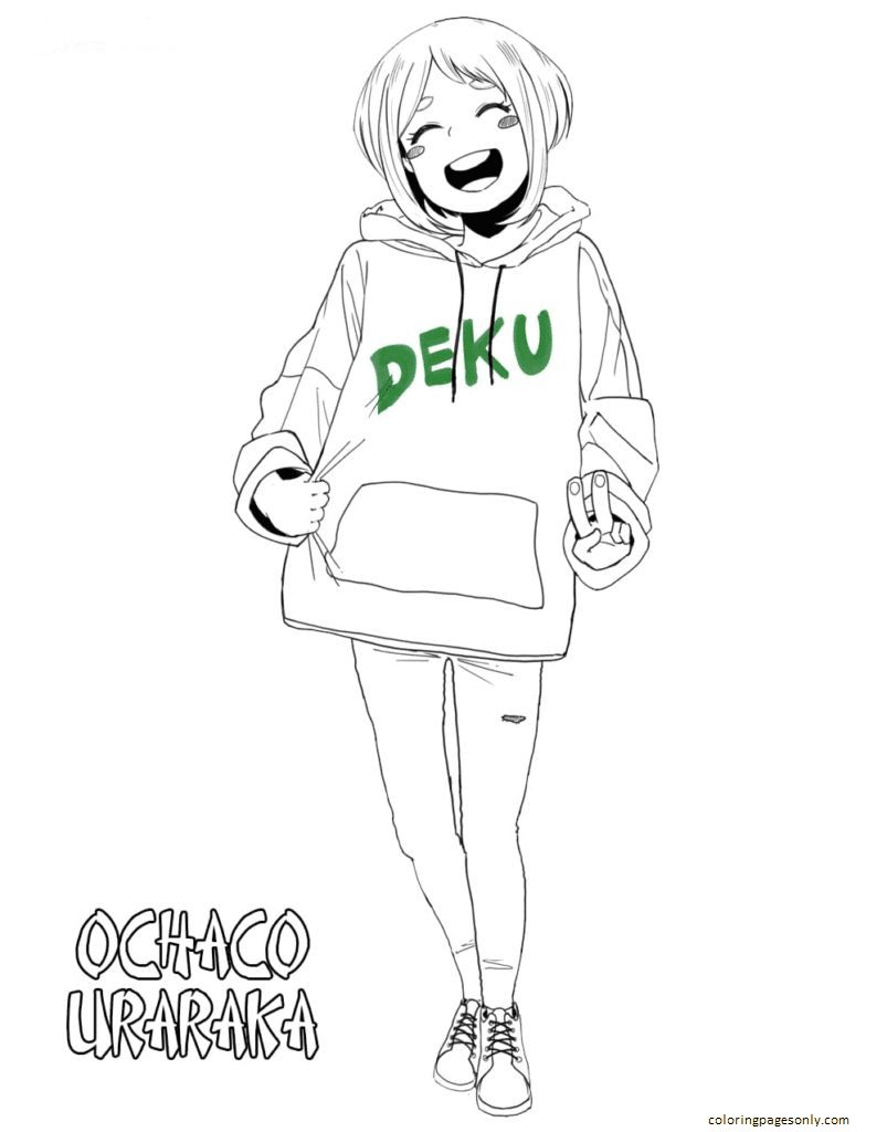 Girl In Love With Deku Coloring Pages
