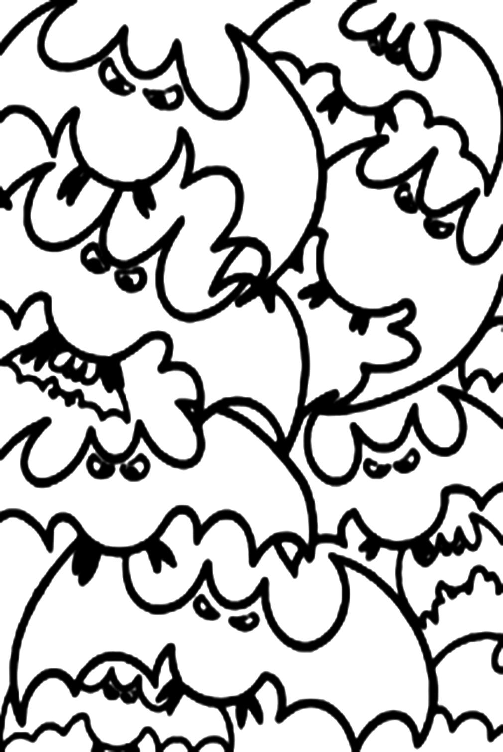 Bats In Halloween Coloring Pages