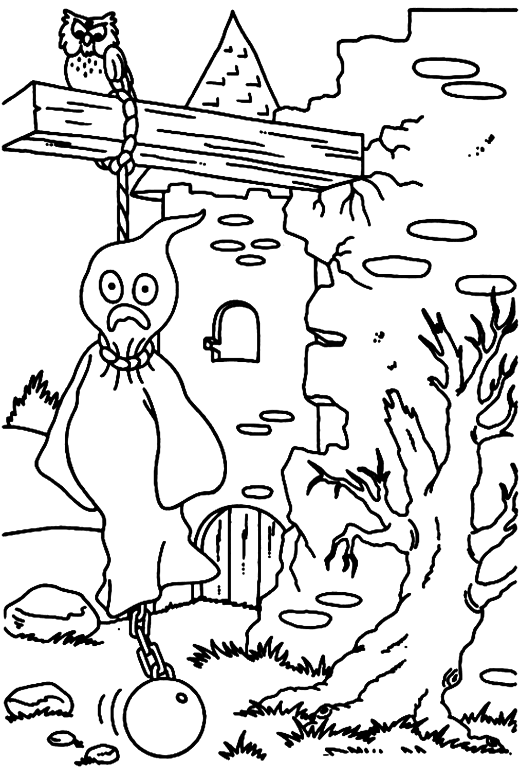 Halloween Scare House Coloring Pages
