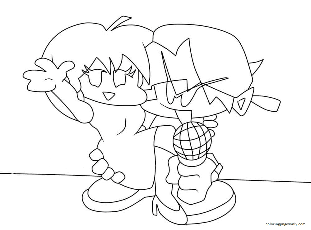FNF Bf Coloring Pages