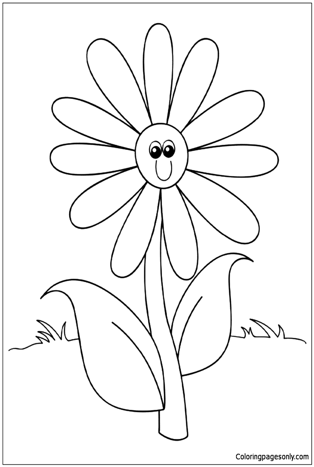 Happy Flower Coloring Pages