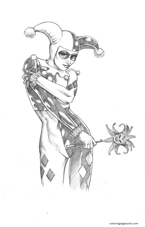 Harley Quinn 12 Coloring Page