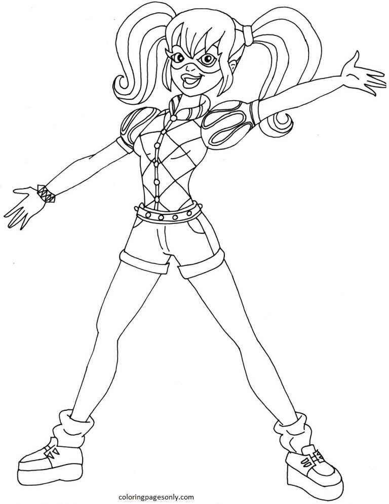 Harley Quinn 3 Coloring Page