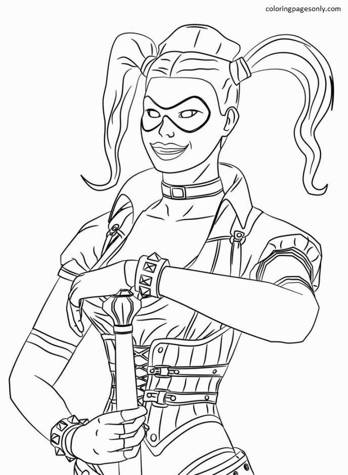 Harley Quinn Página Para Colorear
