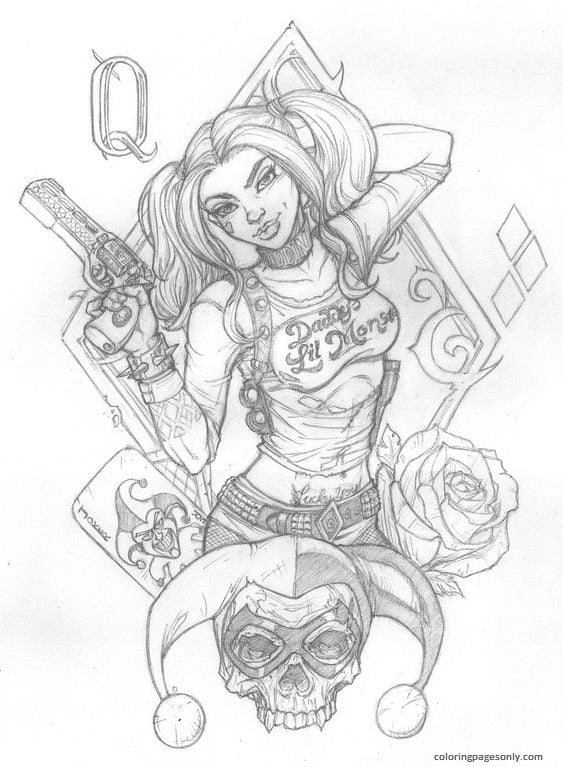 Free Printable Harley Quinn Coloring Pages PRINTABLE TEMPLATES