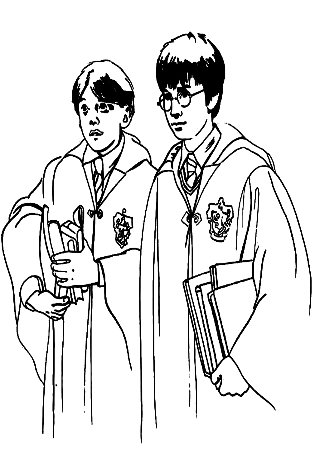 Harry Potter and Friend Coloring Pages