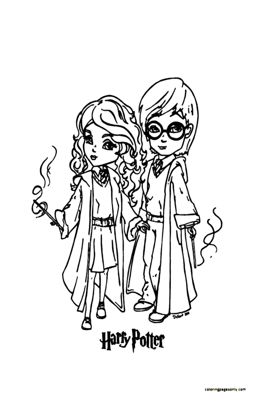 Harry Potter Chibi Coloring Pages