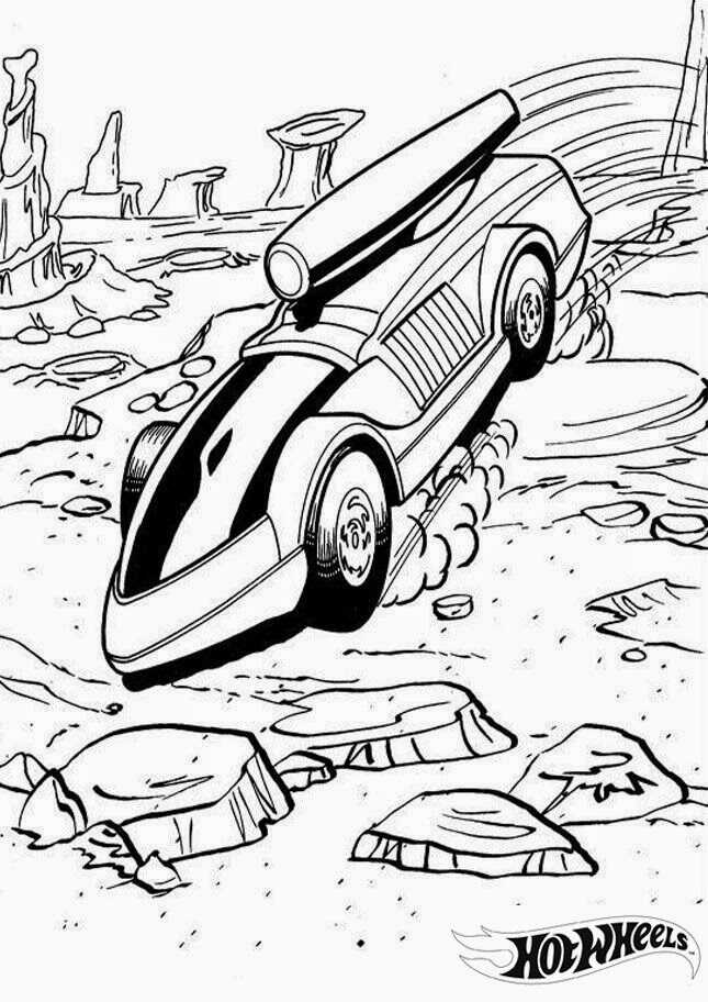 Hot Wheels Car Has An Exhaust Pipes On Roof Coloring Pages