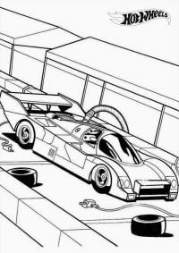 Раскраска Масляные насосы гоночной трассы Hot Wheels для спорткара