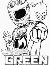 Hot Wheels Rider from Green team prepares to hit the punch Coloring Pages