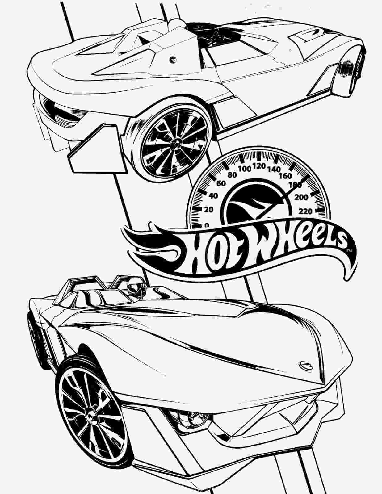 Hot Wheels speedometer on supercar Coloring Pages