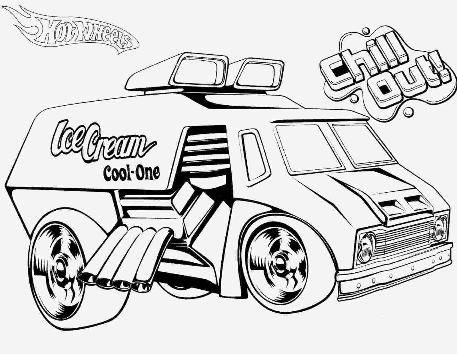 Hot Wheels Eiscreme Cool One chill out in den Sommerferien Malvorlagen