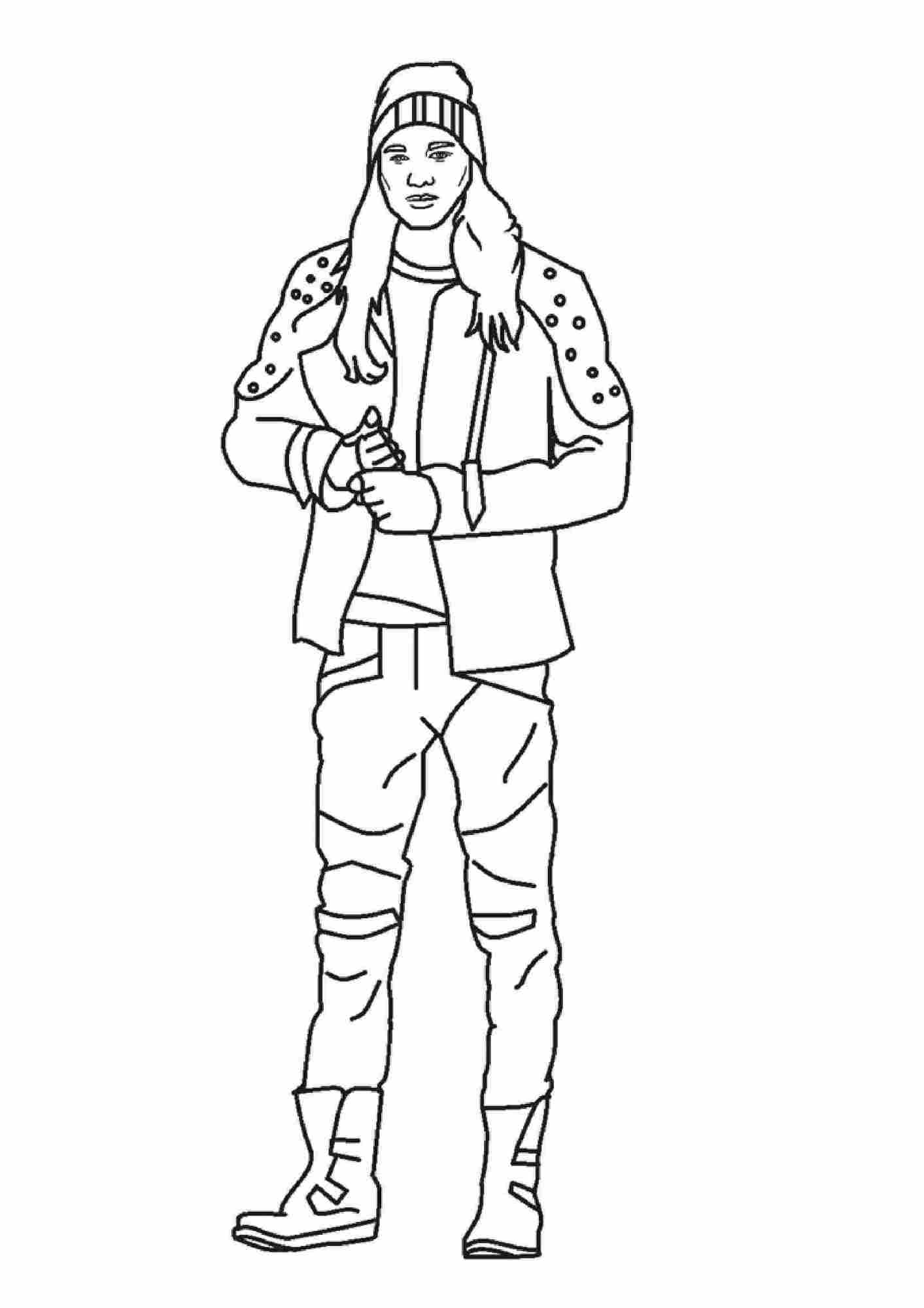 Раскраска Джей из "Наследников 2", сообразительный мальчик с большим обаянием