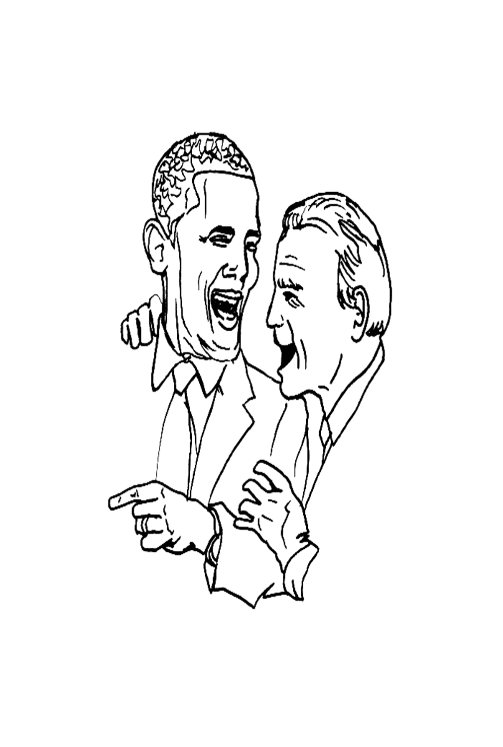 Desenho de Joe Biden contra Obama para colorir