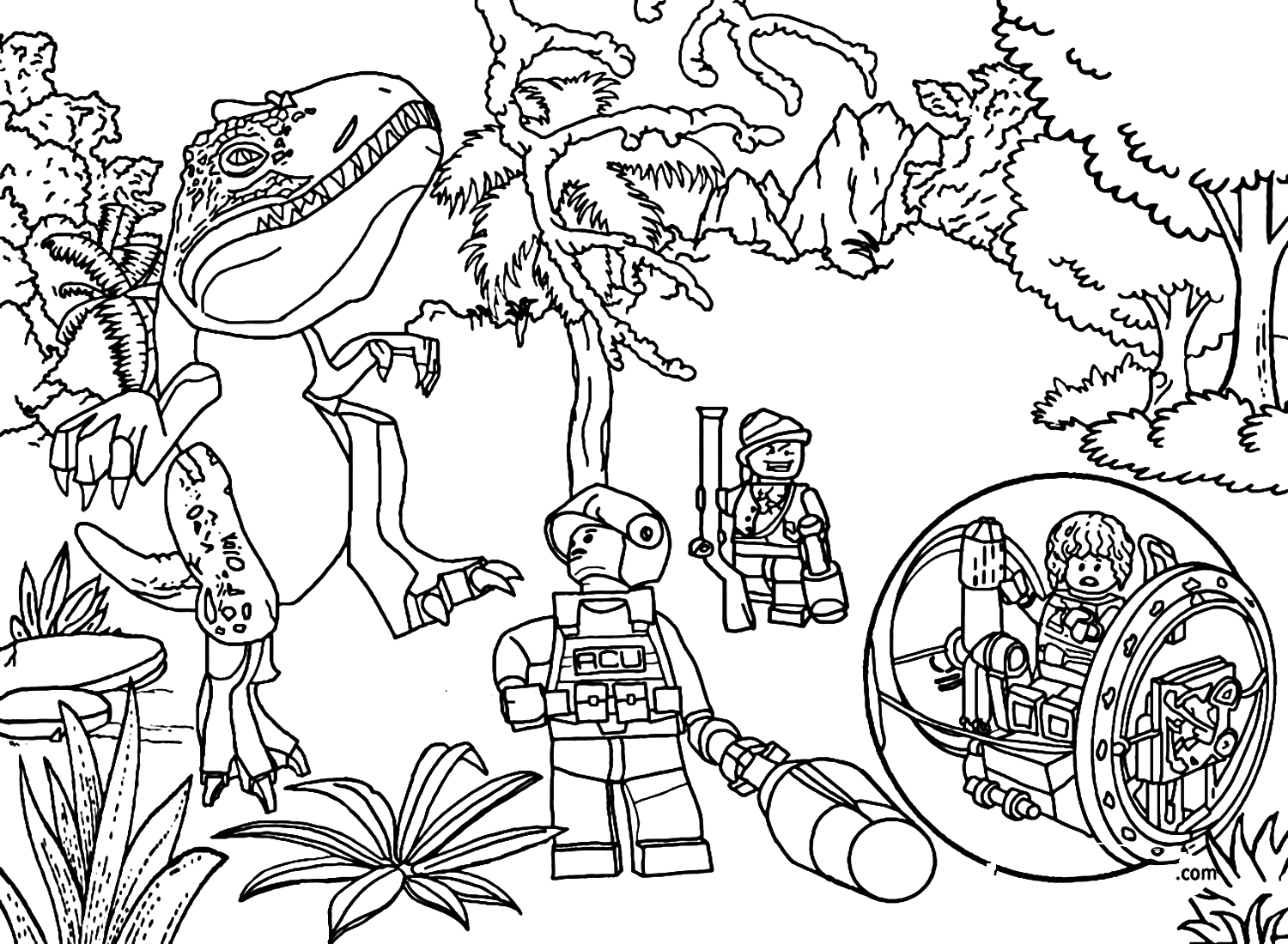 Jurassic World To Color Coloring Pages