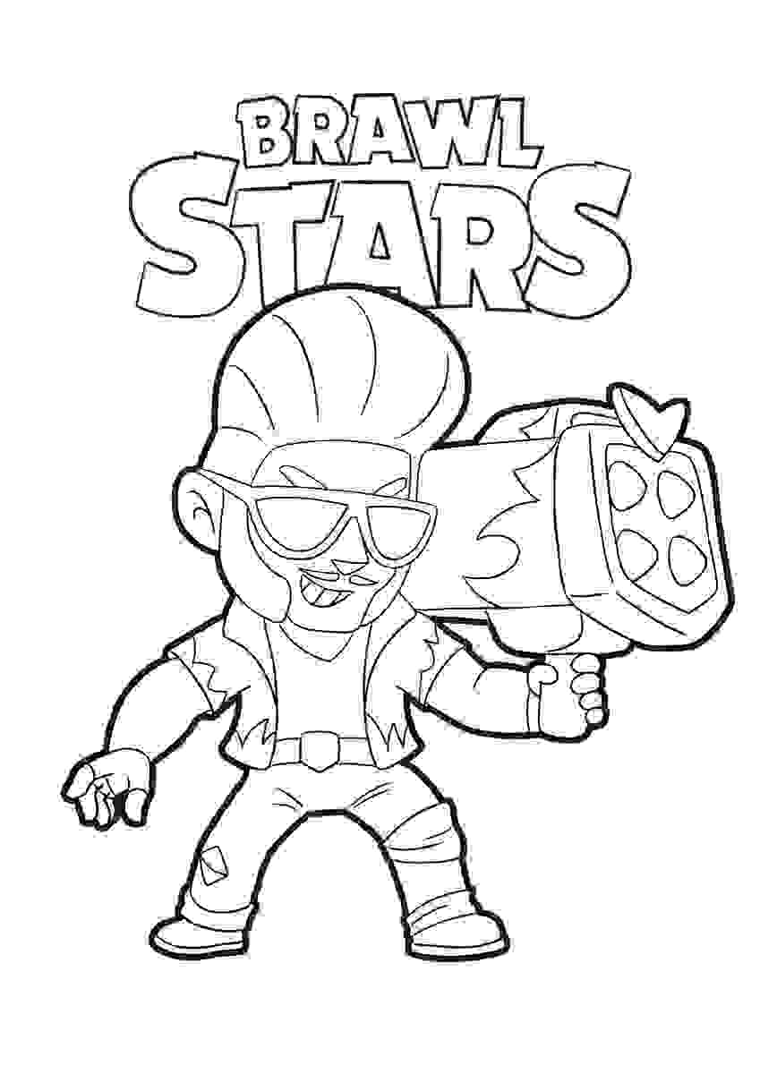 Common Brawler named Brock from Brawl Stars Coloring Page