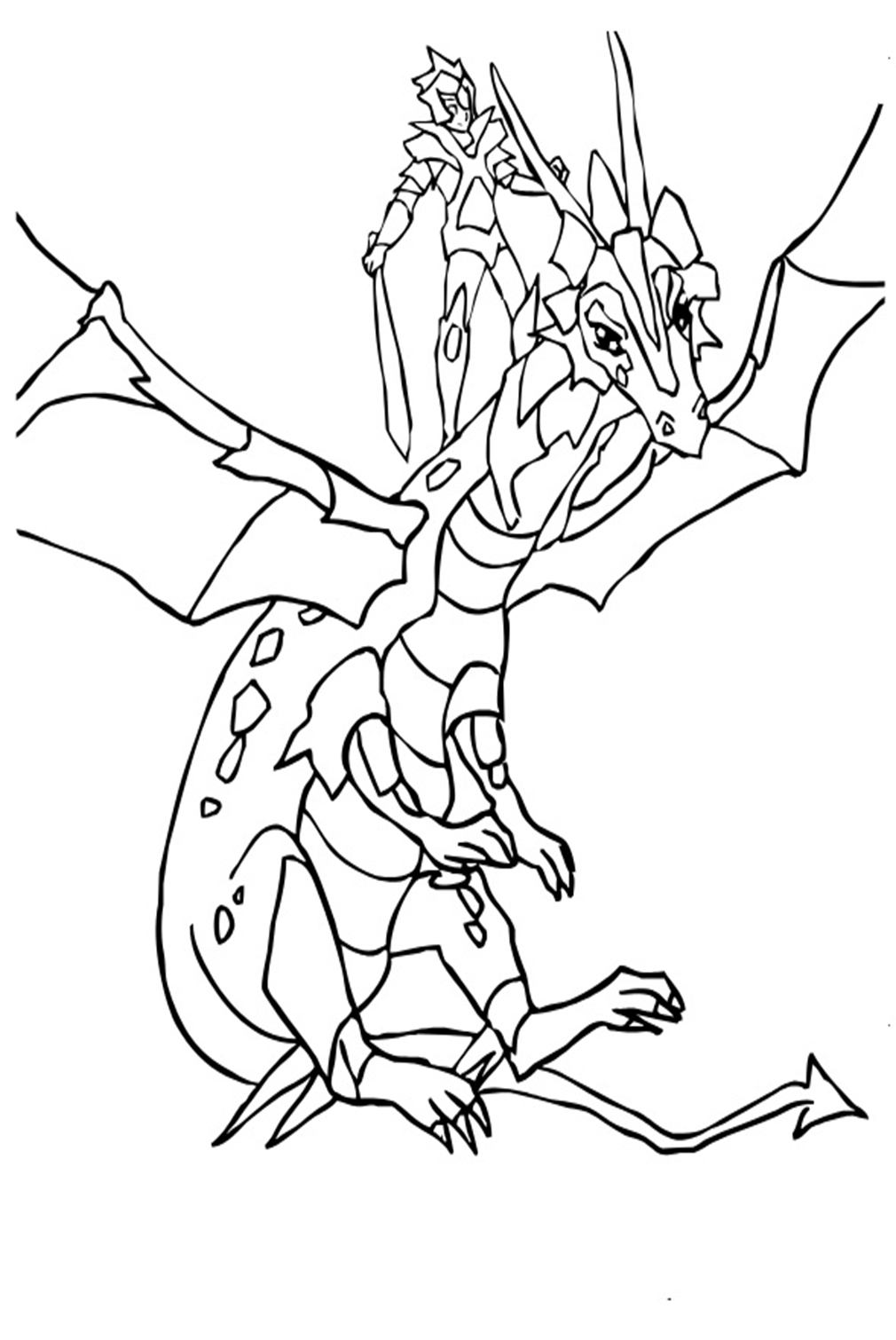 Knight And Dragon Coloring Pages