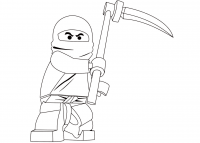 Cole from Ninjago has got the Scythe of Quakes Coloring Page