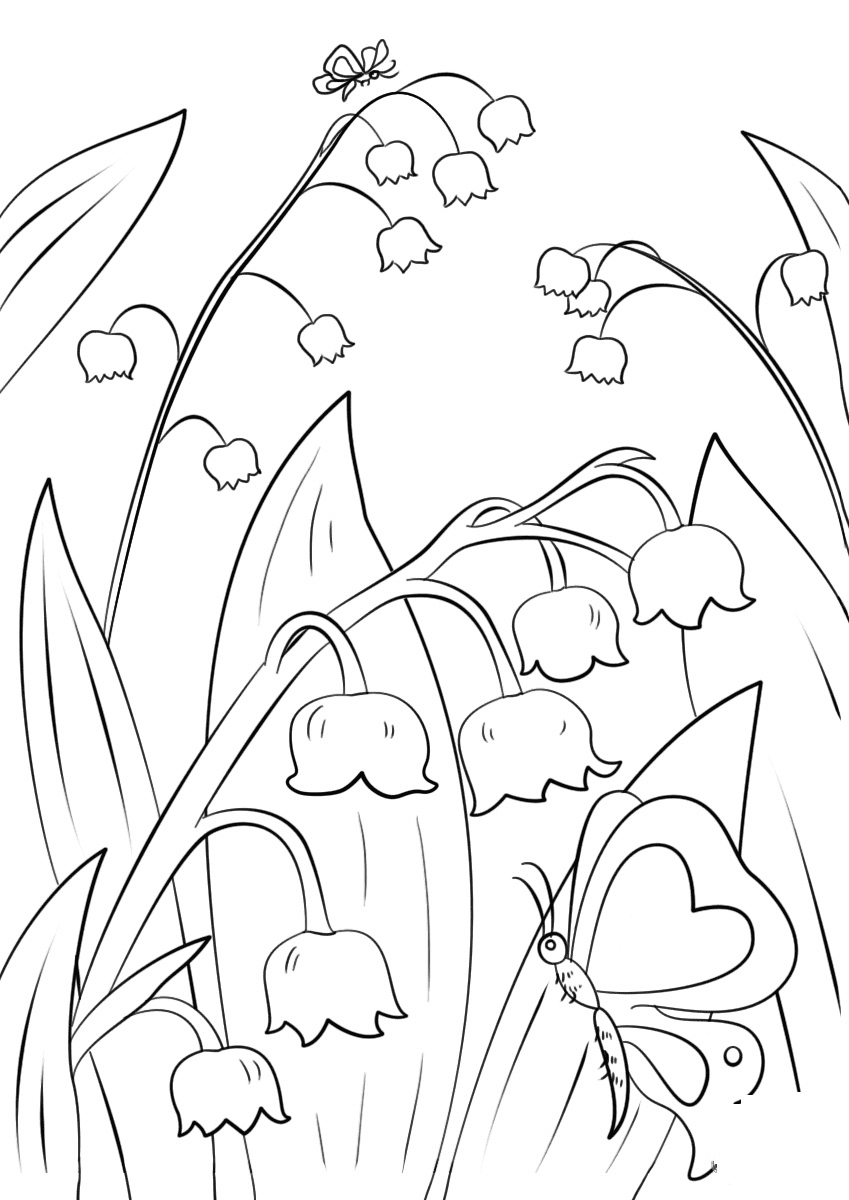 Lily of the Valley Landscaping Coloring Page