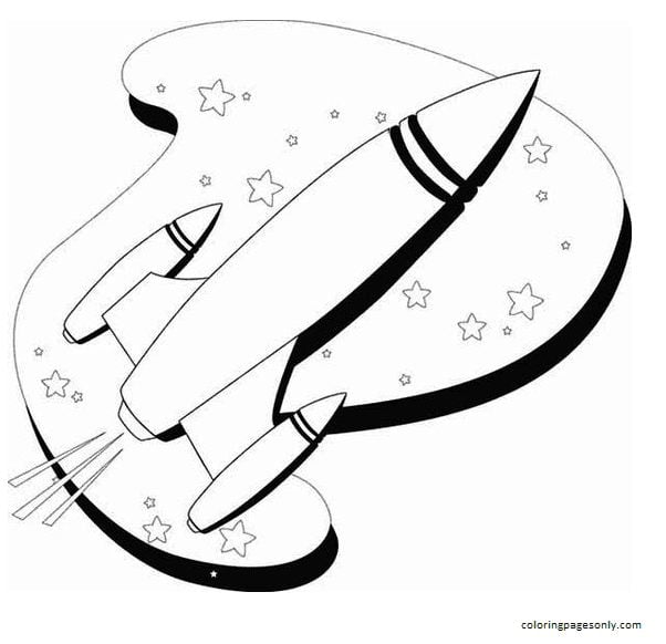 Line Art Of Rocket Ship Coloring Pages