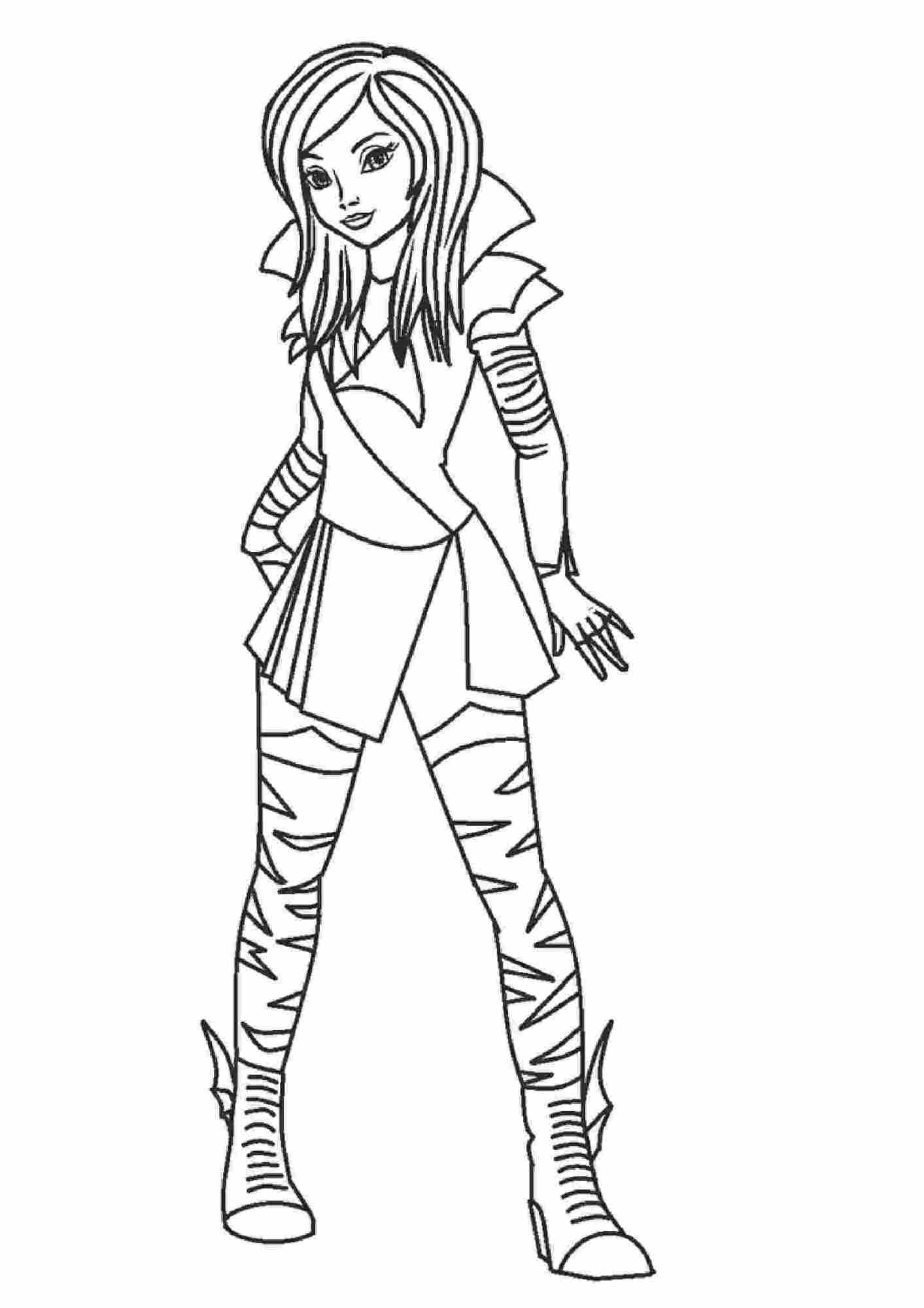 Mal in Descendants wants to be like her pure evil mother Coloring Page