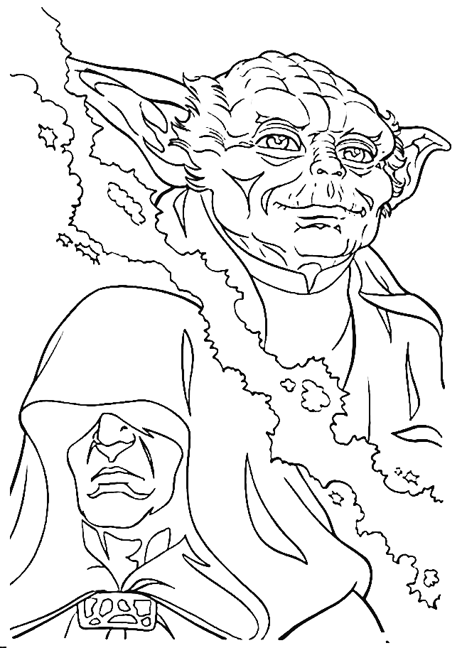 Desenho para colorir do mestre Yoda Starwars