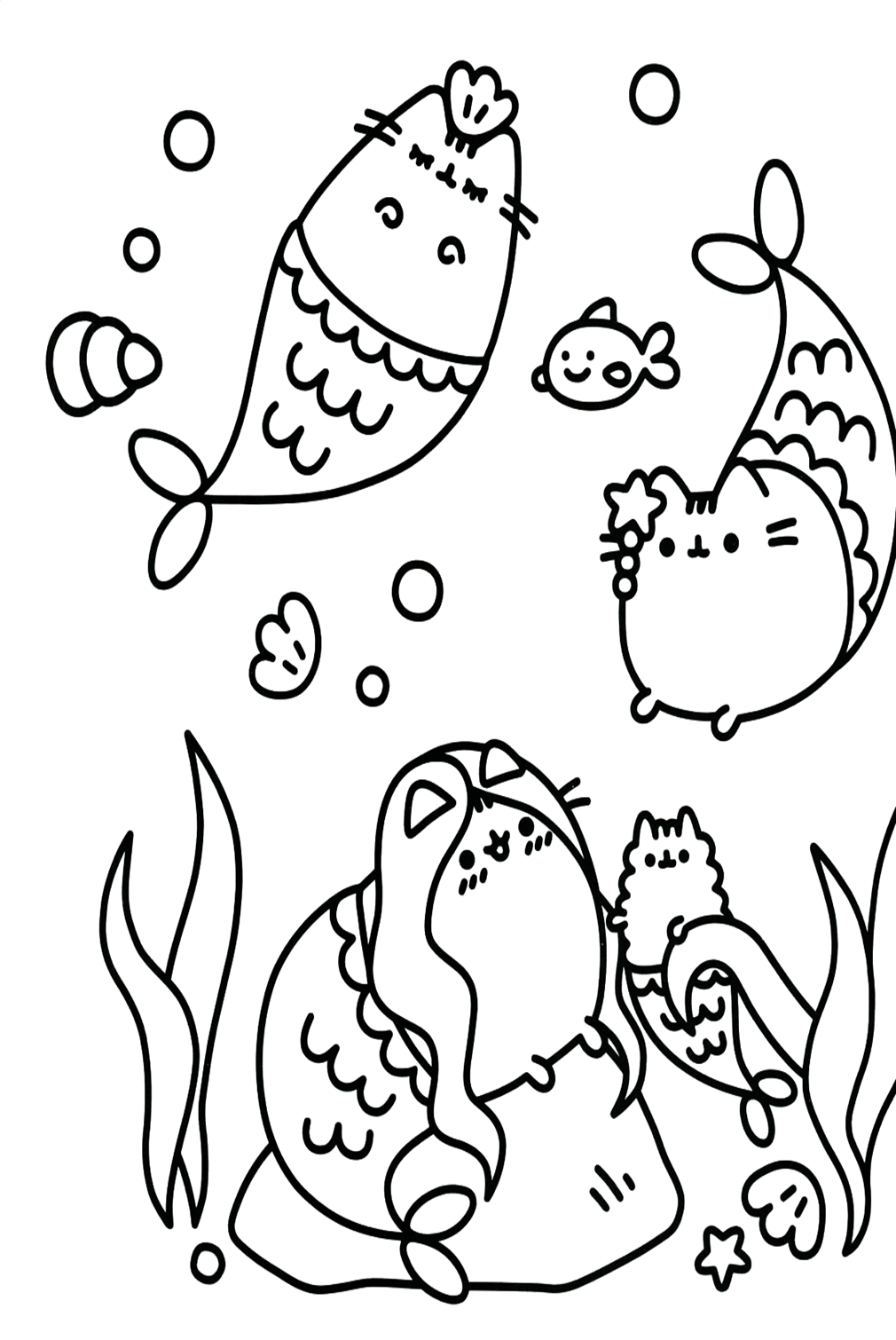 Mermaid Donuts Coloring Page from Donut