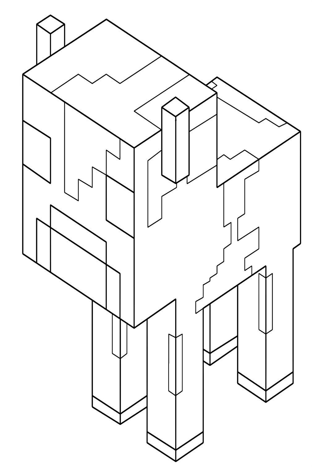 Baby Mooshroom Cow From Minecraft Coloring Pages
