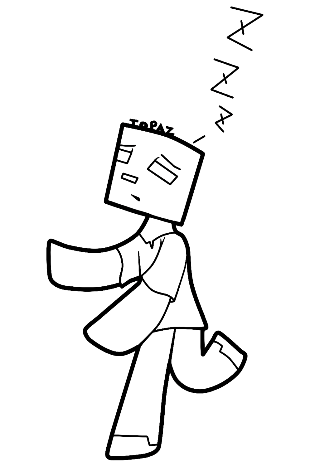 Minecraft Cartoon Zombie Coloring Pages
