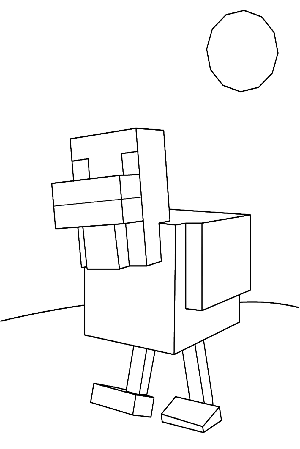 Galinha do minecraft para colorir - Imprimir Desenhos