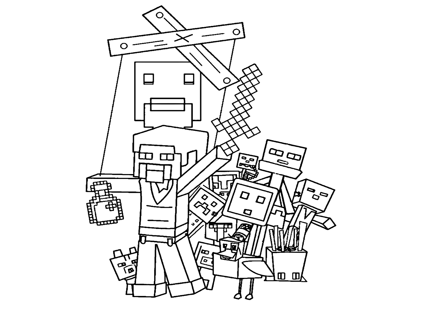 Minecraft Color Page Coloring Pages