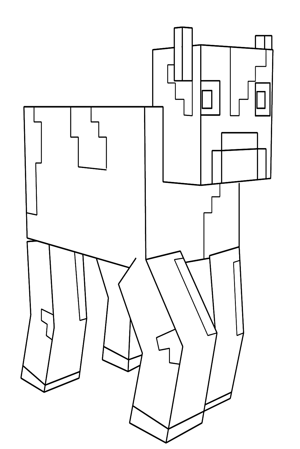 Minecraft Cow Coloring Page