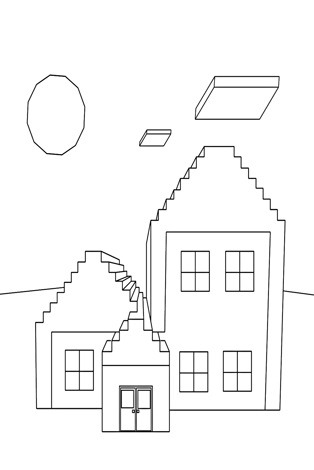 Minecraft House Coloring Page