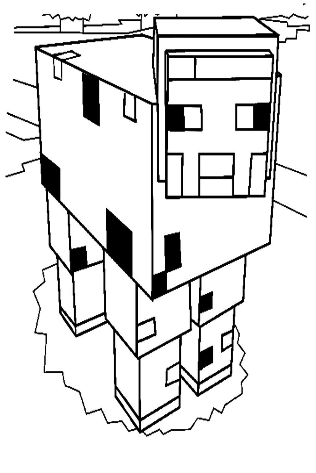Minecraft Mooshroom Coloring Pages
