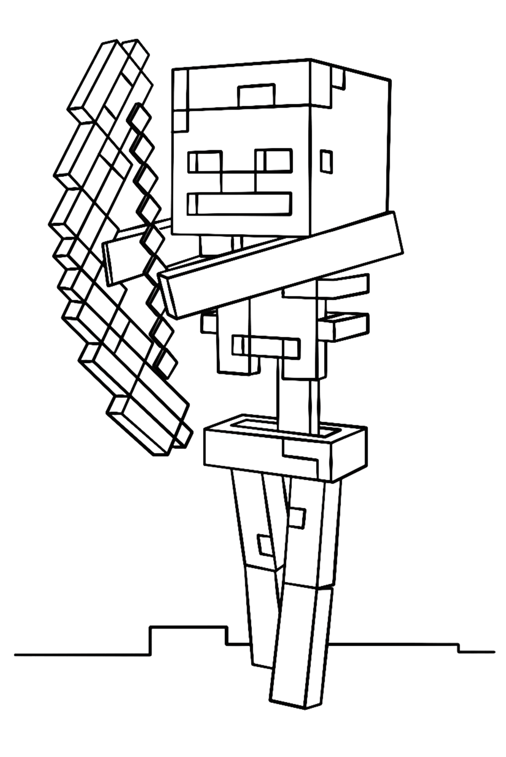 Esqueleto do Minecraft com arco do Minecraft