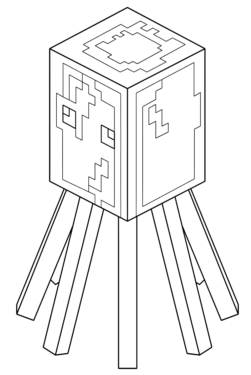 Minecraft Squid Coloring Page