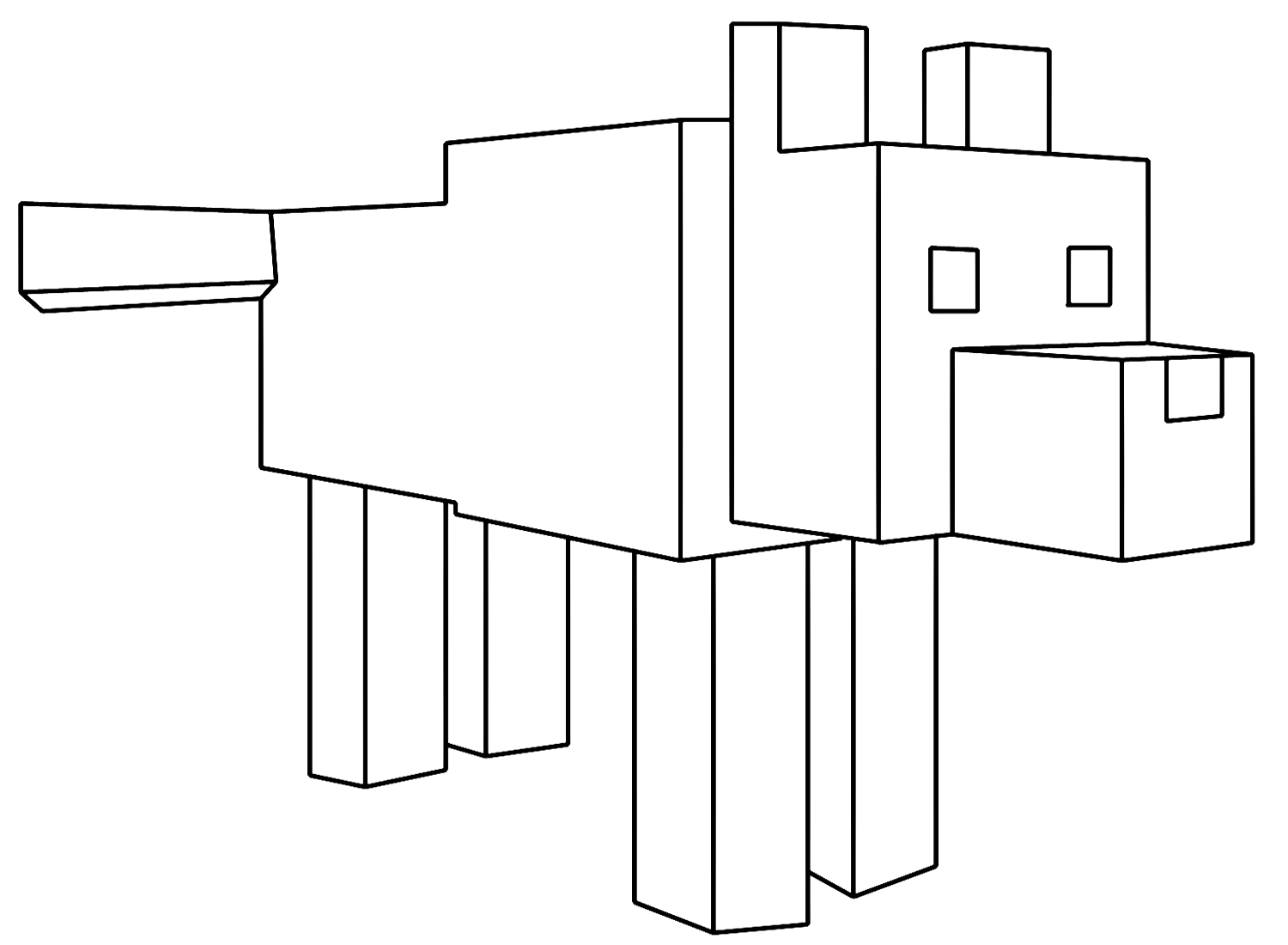 Desenho de Minecraft Wolf para colorir