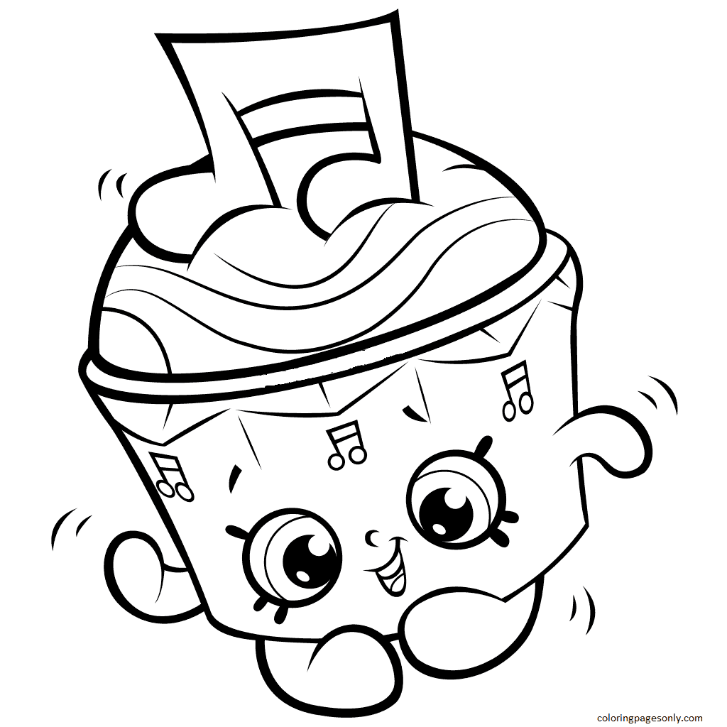 Music Shopkins Cupcake Coloring Pages