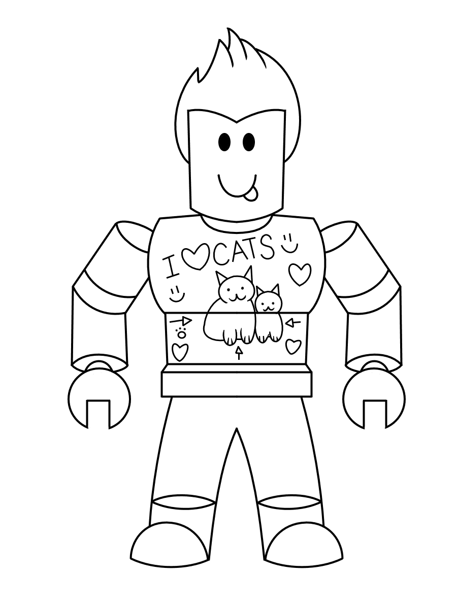 Naughty Boy Wears I Love Cat T Shirt From Roblox Coloring Pages Minecraft Coloring Pages Coloring Pages For Kids And Adults - roblox coloring pages bee