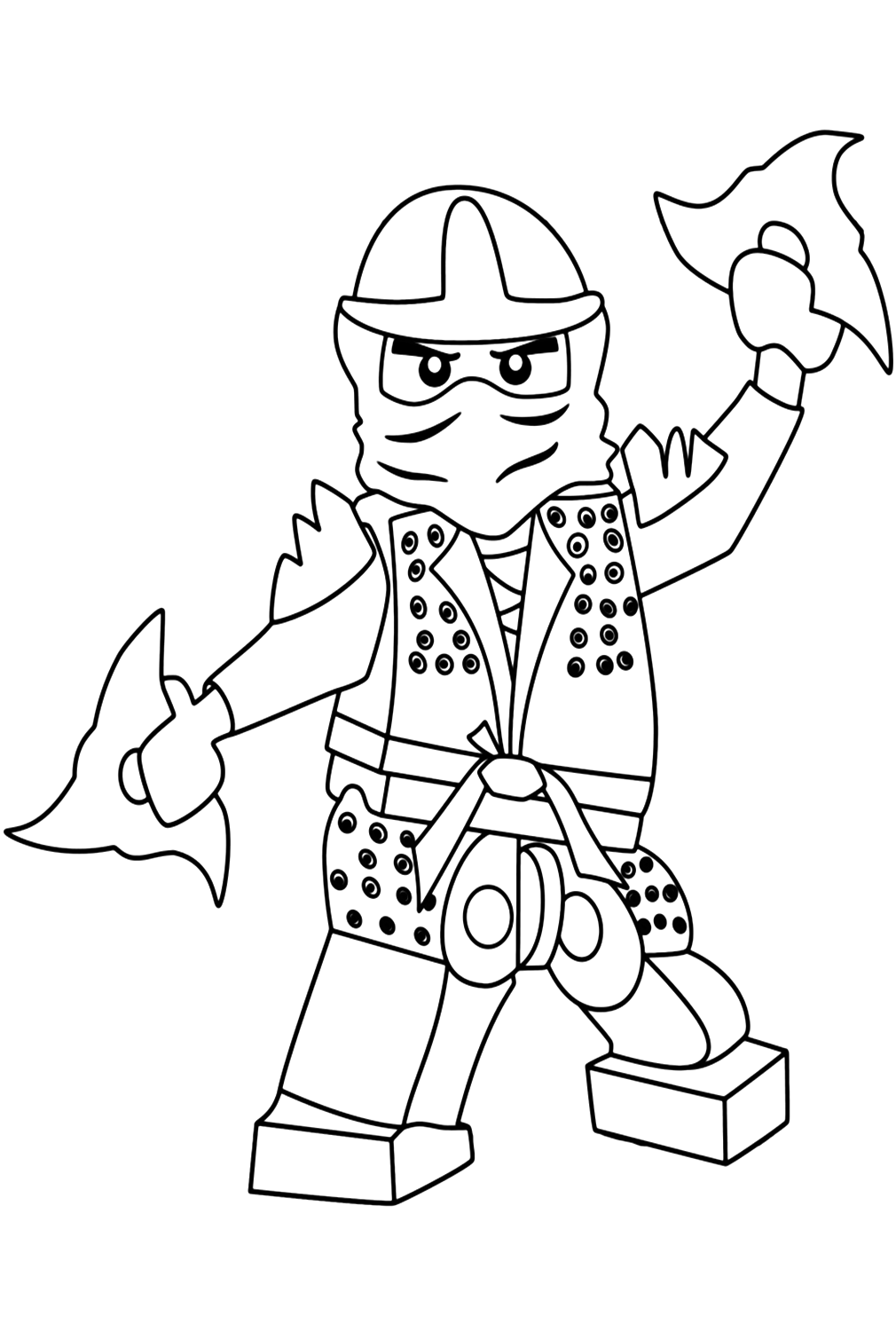 Lego Ninjago Lloyd Garmadon with Shurikens Coloring Pages