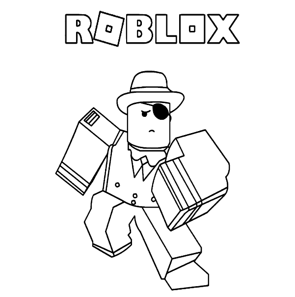 Roblox gangster runs in the marathon competition Coloring Pages