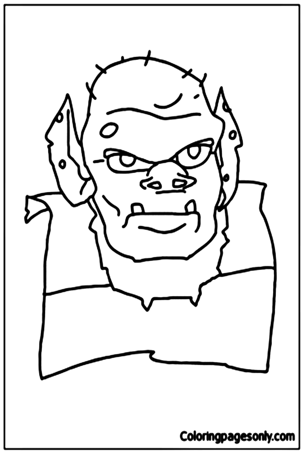 Ogre Face Coloring Page