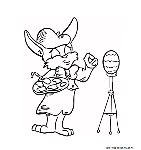 Painting Easter Egg Coloring Page