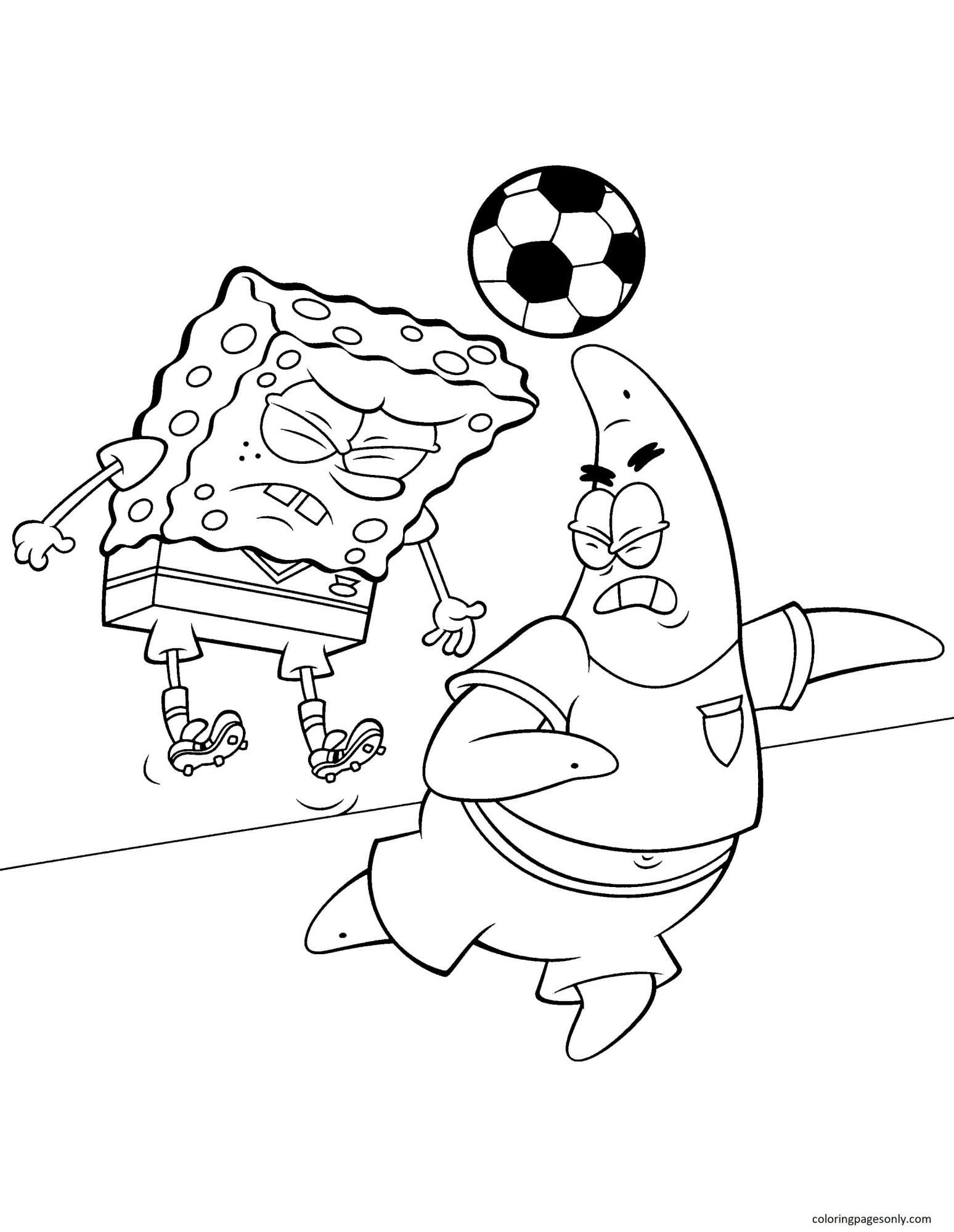 Pagina da colorare di Patrick e Spongebob 3