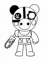 Robby skin from Roblox has a black ear Coloring Page